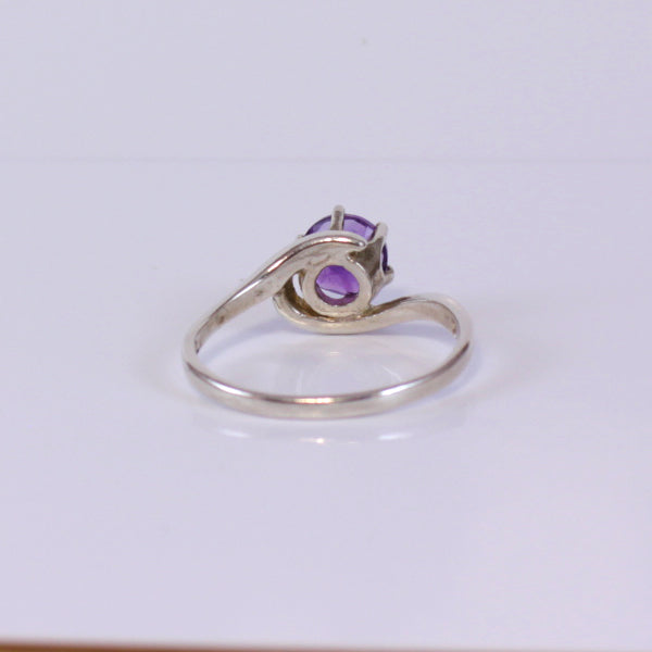Natural African Amethyst Ring 925 Sterling Silver / Crescent