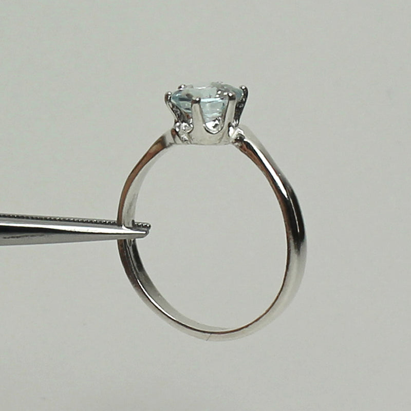 Natural Aquamarine Ring 925 Sterling Silver / Bypass-Style