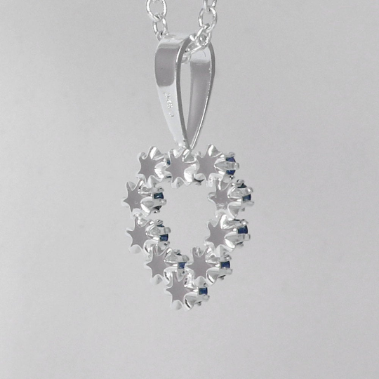 Blue Sapphire Necklace 925 Sterling Silver / Heart-Shaped Pendant