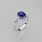 Blue Sapphire Ring 925 Sterling Silver / Pear-Shaped