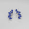 Blue Sapphire Stud Earrings 14K White Gold-Filled / Wing-Style