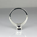 Blue Sapphire Ring 925 Sterling Silver / Oval-Shaped Solitaire