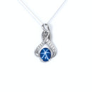 Cornflower Blue Star Sapphire Necklace 925 Sterling Silver / Infinity-Style / Oval-Shaped