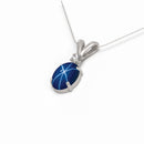 Cornflower Blue Star Sapphire Necklace 925 Sterling Silver