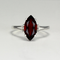 Natural Garnet Ring 925 Sterling Silver / Marquise-Shaped