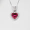 Ruby and Diamonds Necklace 925 Sterling Silver / Heart-Shaped