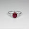 Ruby Ring Sterling Silver with Sapphire Accents / Oval-Shaped