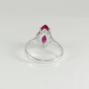Ruby Ring 925 Sterling Silver / Marquise-Cut
