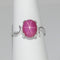 Pink Star Ruby Ring 925 Sterling Silver / Cabochon Swirl-Style