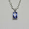Tanzanite and Diamond Necklace 925 Sterling Silver / Emerald-Shaped