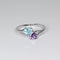 Topaz and African Amethyst Ring 925 Sterling Silver / Heart-Shaped