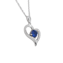 Blue Sapphire Necklace 925 Sterling Silver / Heart-Shaped / September Birthstone