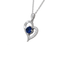 Blue Sapphire Necklace 925 Sterling Silver / Heart-Shaped / September Birthstone