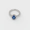 Cornflower Blue Star Sapphire and Topaz Accents Ring 925 Sterling Silver / Bypass-Style