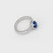 Cornflower Blue Star Sapphire and Topaz Accents Ring 925 Sterling Silver / Bypass-Style
