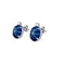 Lindy Blue Star Sapphire 925 Sterling Silver Stud Earrings / Oval-Shaped