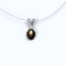 Genuine Black Star Sapphire Necklace 925 Sterling Silver / Sapphire Accent / Oval-Shaped