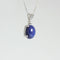 Lindy Cornflower Blue Star Sapphire Necklace 925 Sterling Silver / Oval-Shaped Pendant