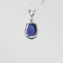 Lindy Cornflower Blue Star Sapphire Necklace 925 Sterling Silver / Oval-Shaped Pendant