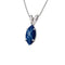 Lindy Cornflower Blue Star Sapphire Necklace 925 Sterling Silver / Marquise-Cut