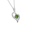 Natural Peridot Necklace 925 Sterling Silver / Heart-Shaped Pendant