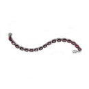 Ruby Tennis-Style Bracelet 925 Sterling Silver / Oval-Shaped