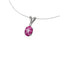 Pink Star Ruby Necklace Pendant 925 Sterling Silver / Diamond Accent / Oval-Shaped
