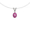 Pink Star Ruby Necklace Pendant 925 Sterling Silver / Diamond Accent / Oval-Shaped