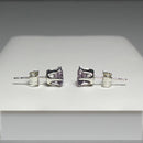 Color-Changing Alexandrite Stud Earrings 925 Sterling Silver / Round-Shaped