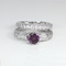 Color-Changing Alexandrite and Diamonds 925 Sterling Silver Engagement Ring Set / Diamond Accents