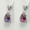 Color-Changing Alexandrite Necklace 925 Sterling Silver / Diamond Accent / Pear-Shaped