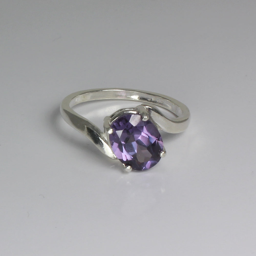 Color-Changing Alexandrite 925 Sterling Silver Ring / Twist-Style ...
