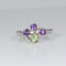 Natural African Amethyst and Peridot 925 Sterling Silver Ring