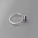 Natural African Amethyst Ring 925 Sterling Silver / Accented
