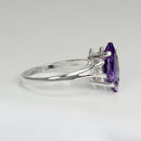 Natural African Amethyst Ring 925 Sterling Silver / 2.7 Ct.