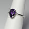 Natural African Amethyst Ring 925 Sterling SIlver / Pear-Shaped