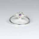 Genuine African Amethyst Ring 925 Sterling Silver / Flower-Style Petite Ring