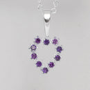 Natural African Amethyst Necklace 925 Sterling Silver / Heart-Shaped Pendant