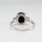 Genuine 6-Ray Black Star Sapphire Ring Sterling Silver 925 / Mystic Topaz Accents / Oval-Shaped