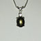 Genuine Black Star Sapphire Necklace 925 Sterling Silver / Sapphire Accent / Oval-Shaped