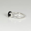 Genuine Black Star Sapphire 925 Sterling Silver Ring / Bypass-Style
