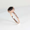 Genuine Black Star Sapphire Ring Rose Gold / Crown-Style