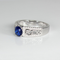 Blue Sapphire Ring 925 Sterling Silver / Diamond Accents / Celtic-Style