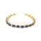 Blue Sapphire Tennis Bracelet 14K Yellow Gold-Filled with Diamond Accents