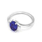 Blue Sapphire Ring 925 Sterling Silver / Oval-Cut Accented