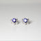 Blue Sapphire Stud Earrings 925 Sterling Silver  / Flower-Style