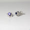 Blue Sapphire Stud Earrings 925 Sterling Silver  / Flower-Style