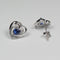 Blue Sapphire Stud Earrings 925 Sterling Silver / Heart-Shaped