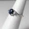 Genuine Blue Star Sapphire Ring 925 Sterling Silver / Natural Tanzanite Accents