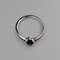 Genuine Blue Star Sapphire Ring Sterling Silver / Garnet Accents